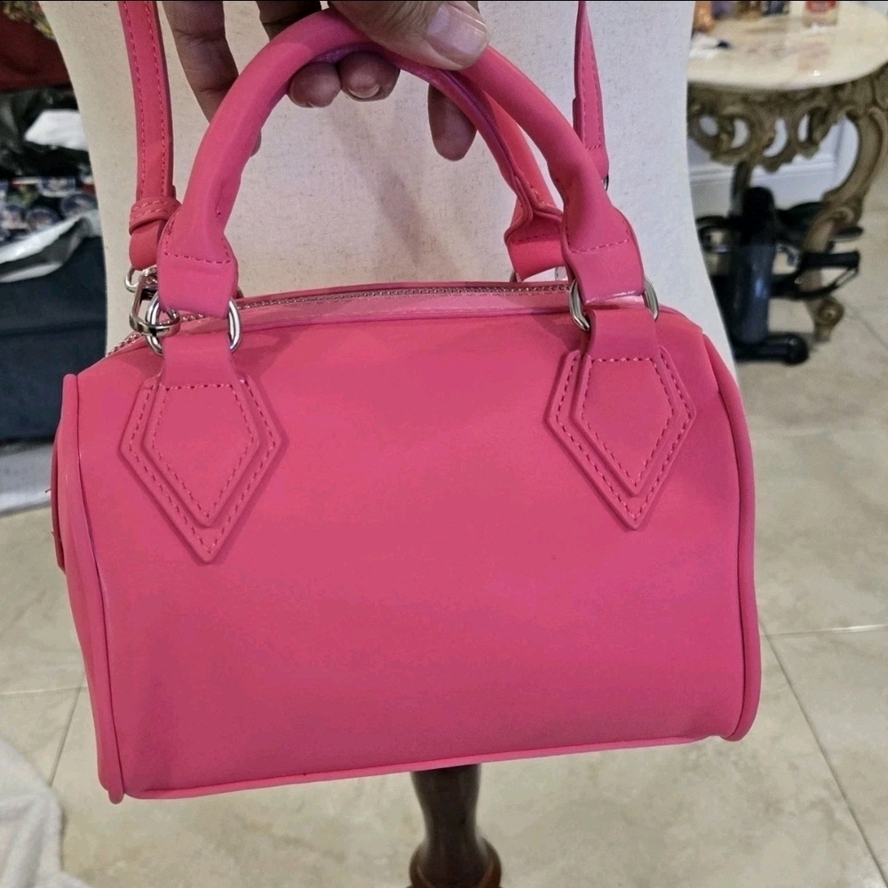 Paris Hilton Vibrant Pink Mini Bag with Silver Details - Picture 4 of 11